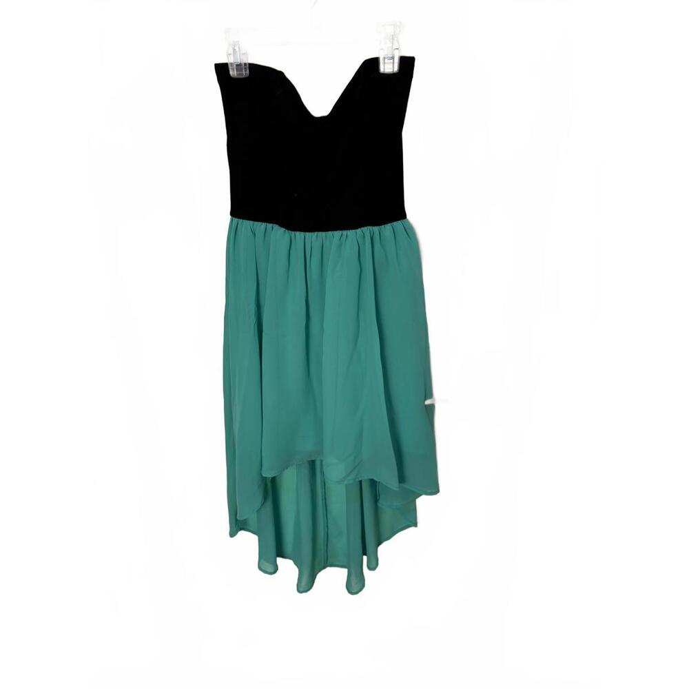 Wet Seal Black and Teal High-Low Dress by Wet Seal, size M